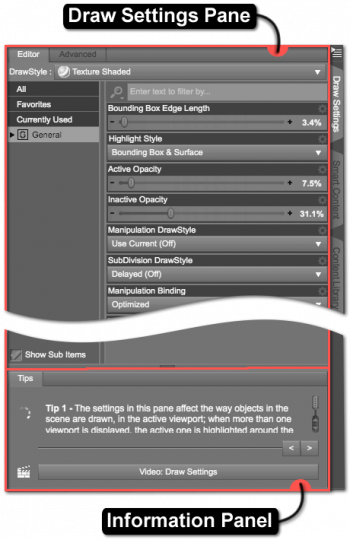 Draw Settings Pane