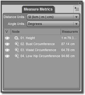 daz studio measure metrics