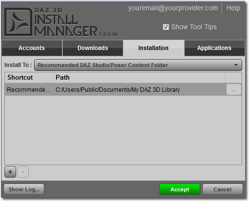 daz studio install manager directory